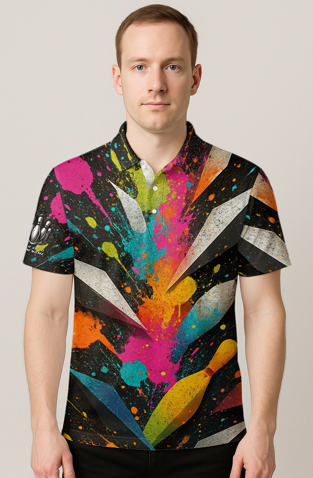 Vibrant Splatter Strike Zone Bowling Jersey