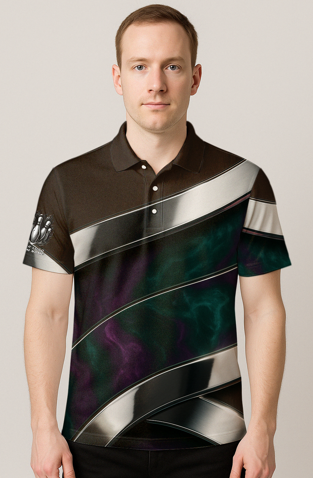 Metallic Swirl Emerald Smoke Bowling Jersey
