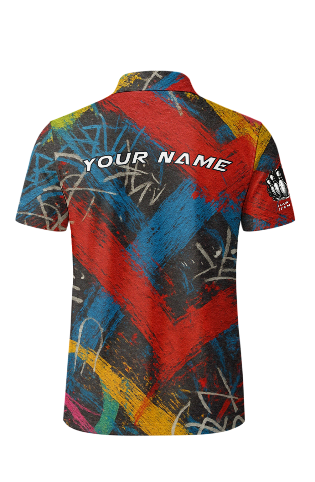 Vibrant Brushstroke Graffiti Art Bowling Jersey