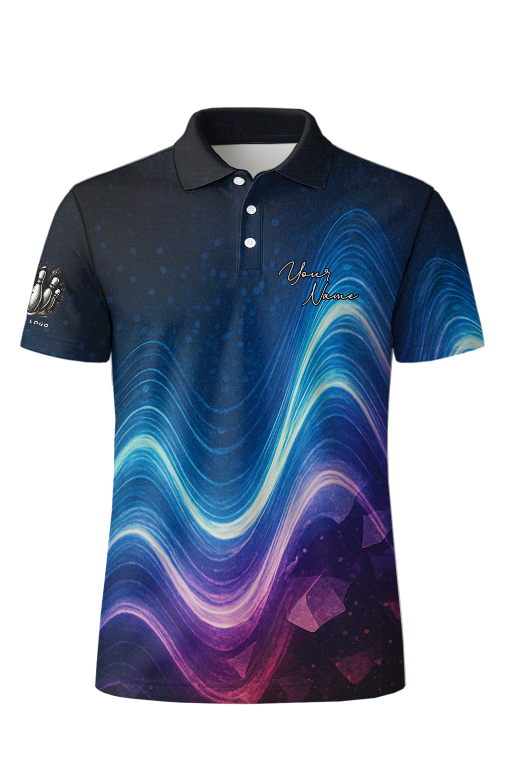 Electric Flowing Galaxy Zip Bowling Jersey