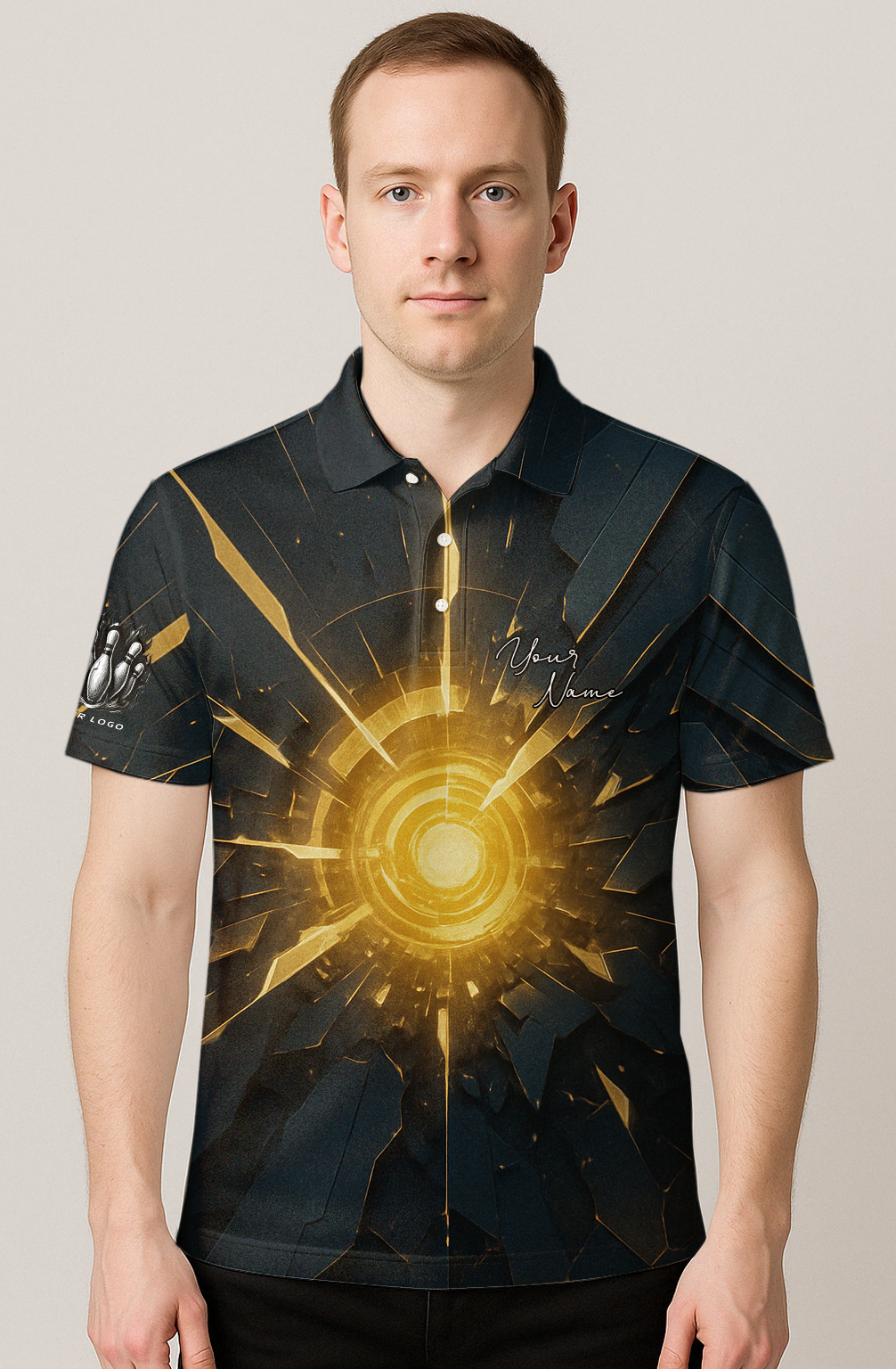 Golden Shattered Portal Lanes Bowling Jersey