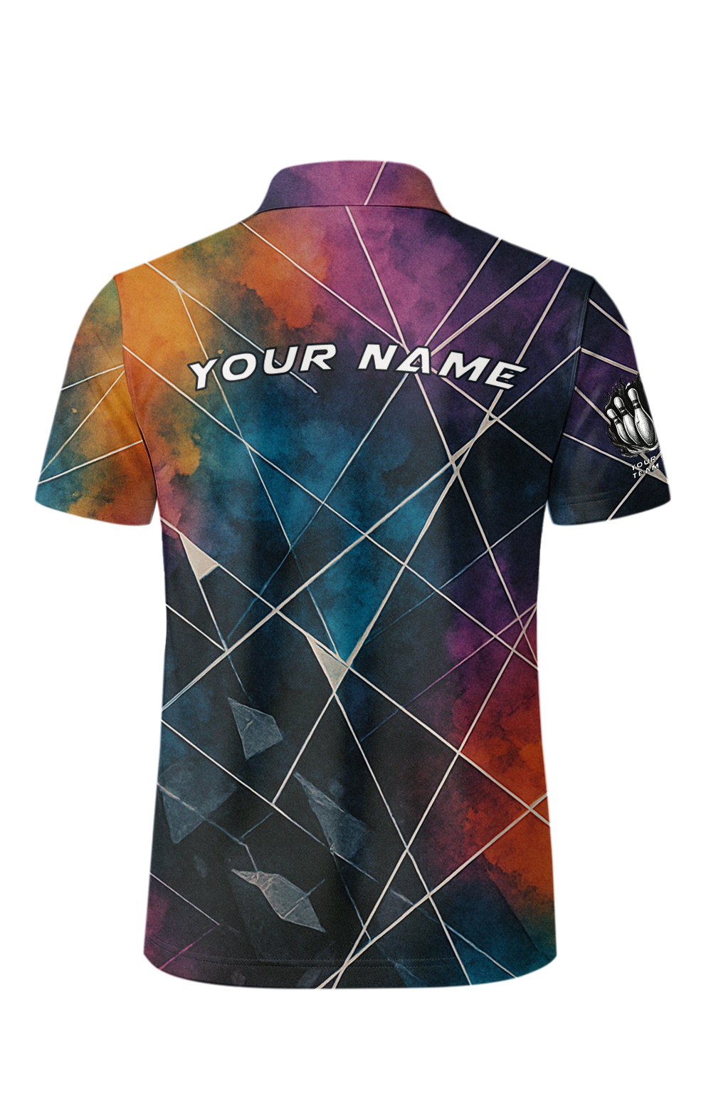 Nebula Geometric Lines Polo Bowling Jersey