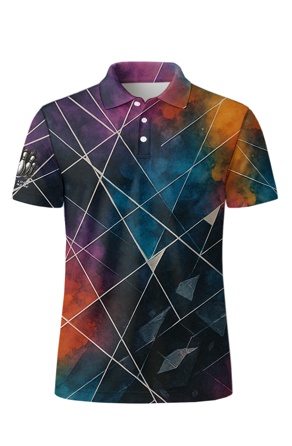 Nebula Geometric Lines Polo Bowling Jersey
