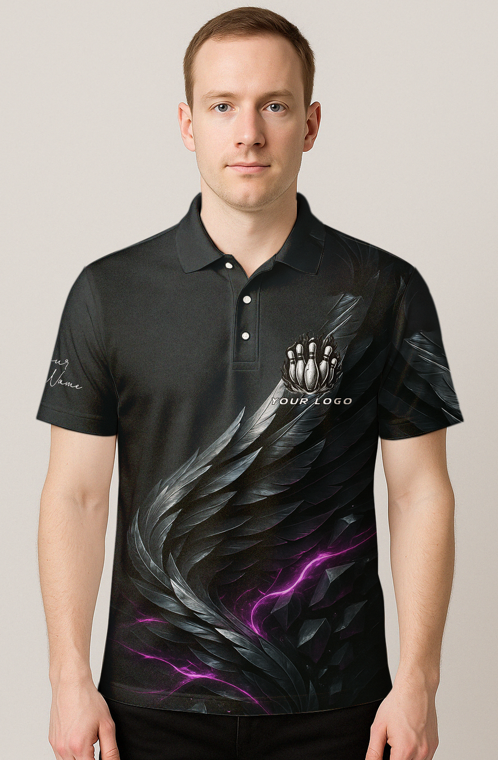 Smoky Feathered Lightning Strike Bowling Jersey