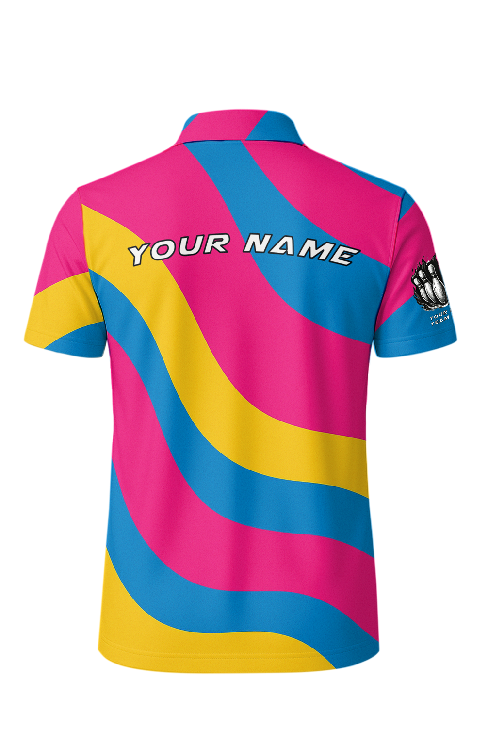 Retro Swirl Waves Colorful Bowling Jersey