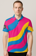 Retro Swirl Waves Colorful Bowling Jersey