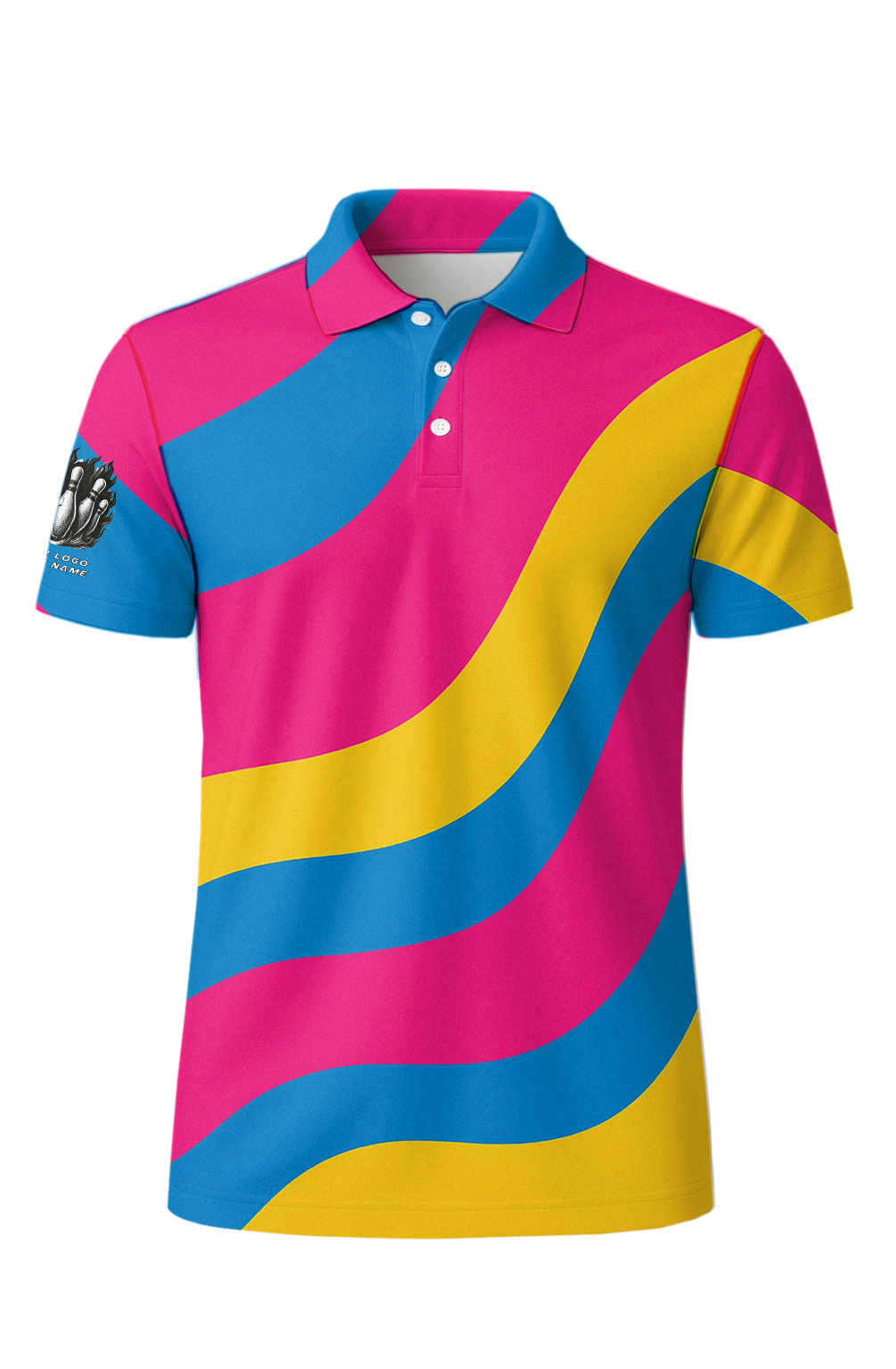 Retro Swirl Waves Colorful Bowling Jersey