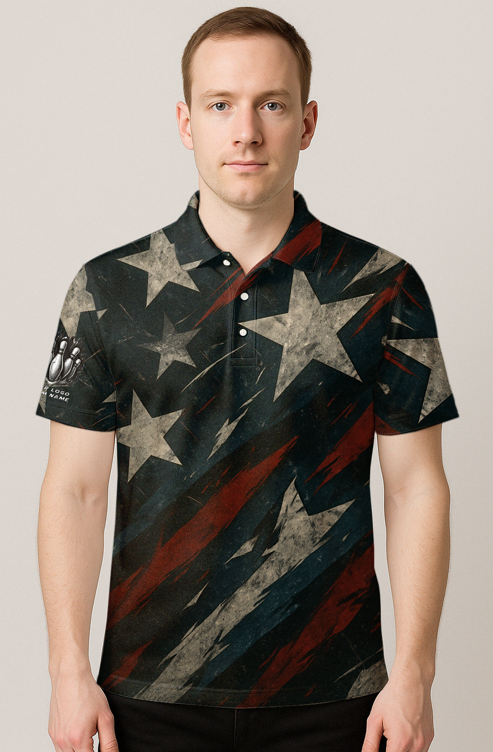 Distressed American Stripes Bowling Jersey