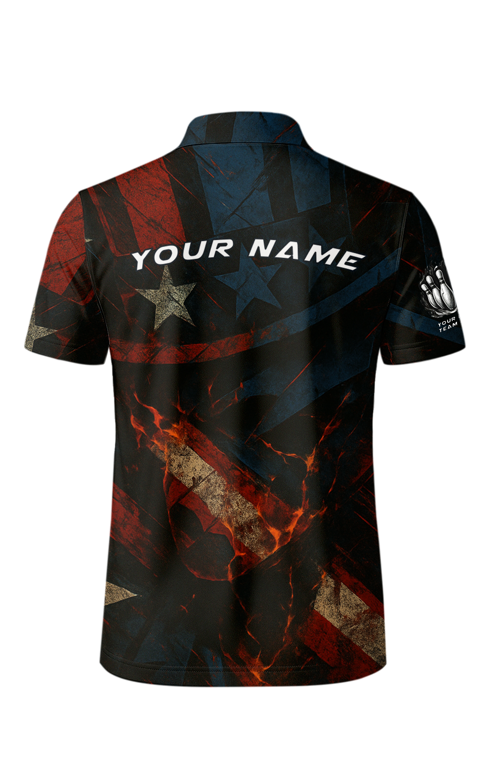 Patriotic Flag Stars Lightning Bowling Jersey