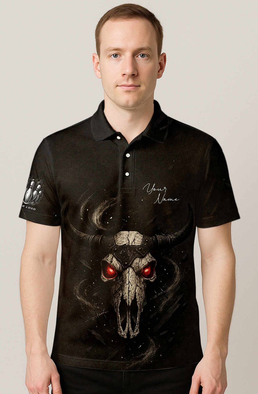 Skull Red Eye Menace Bowling Jersey