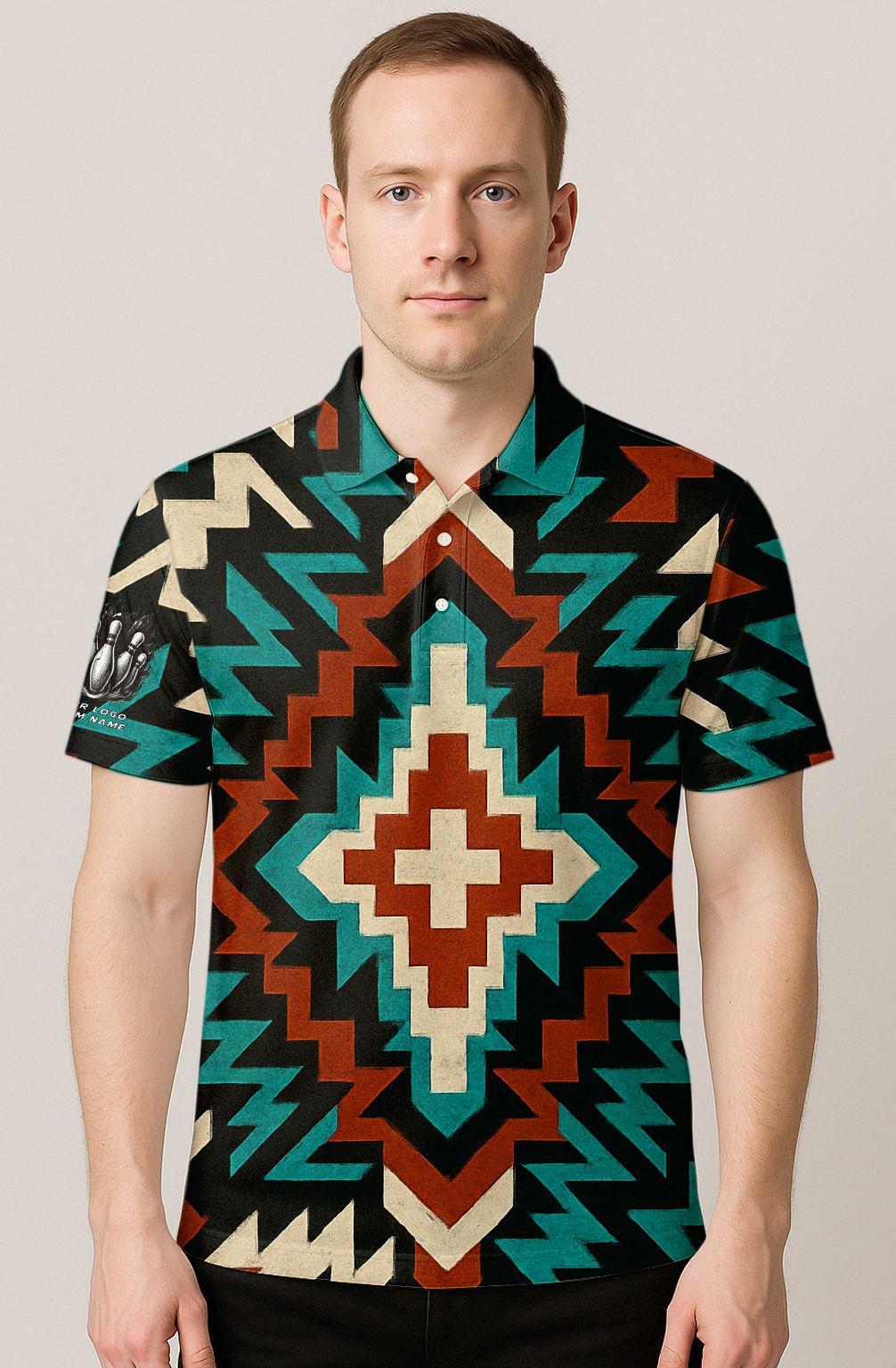 Geometric Aztec Thunderbolts Bowling Jersey