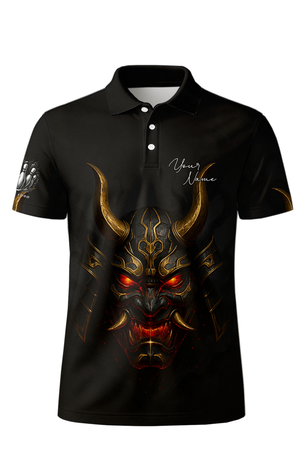 Menacing Oni Mask Bowling Jersey
