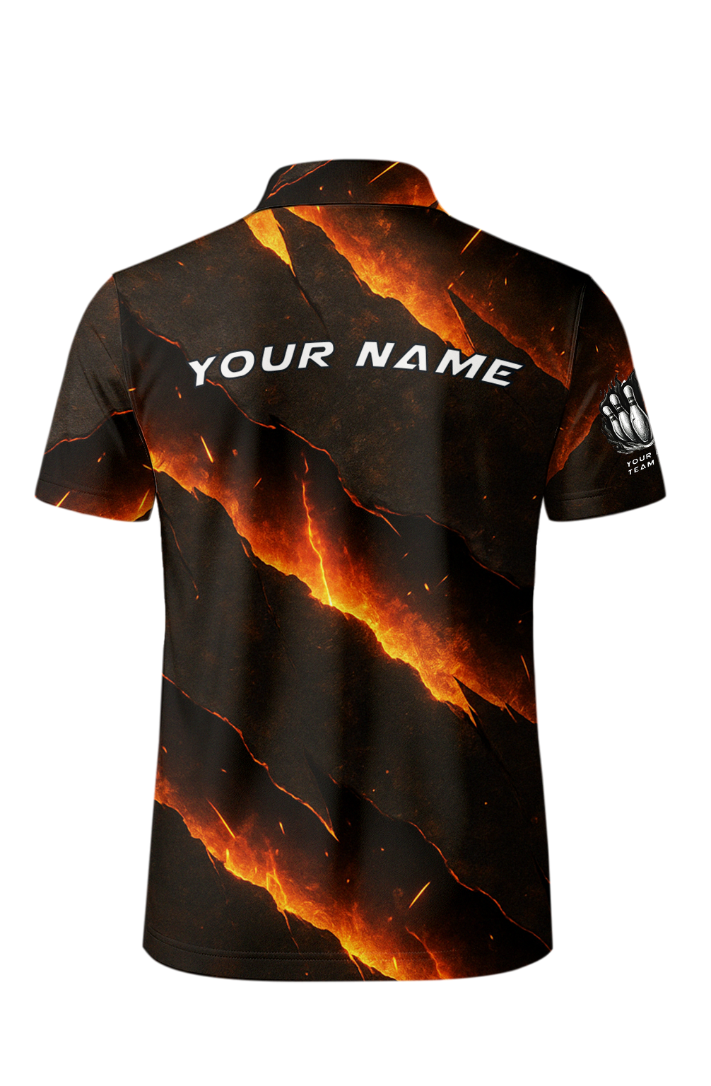 Striking Crackle Ember Lines Bowling Jersey