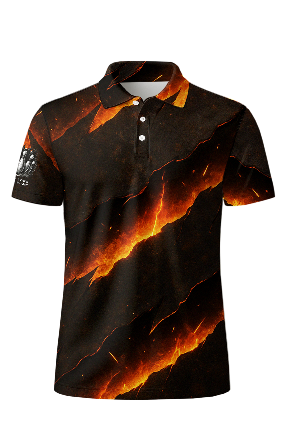 Striking Crackle Ember Lines Bowling Jersey