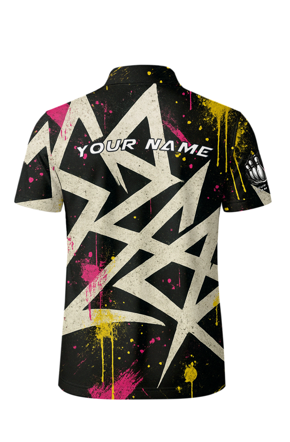 Angular Star Splatter Paint Bowling Jersey