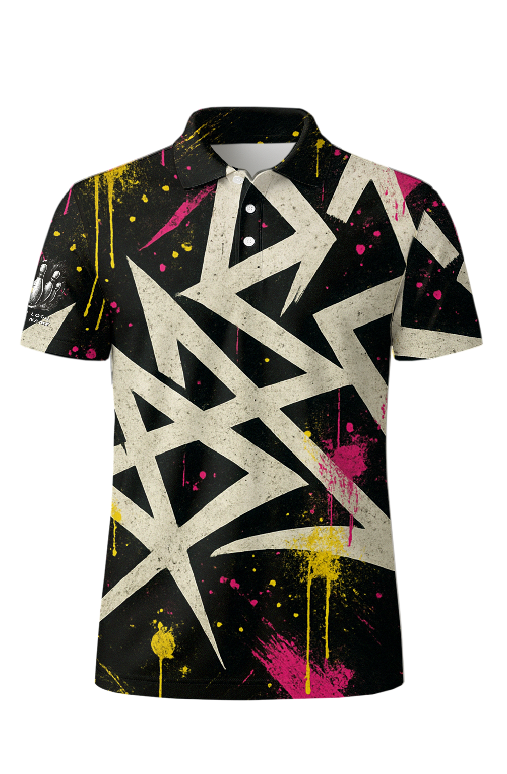 Angular Star Splatter Paint Bowling Jersey