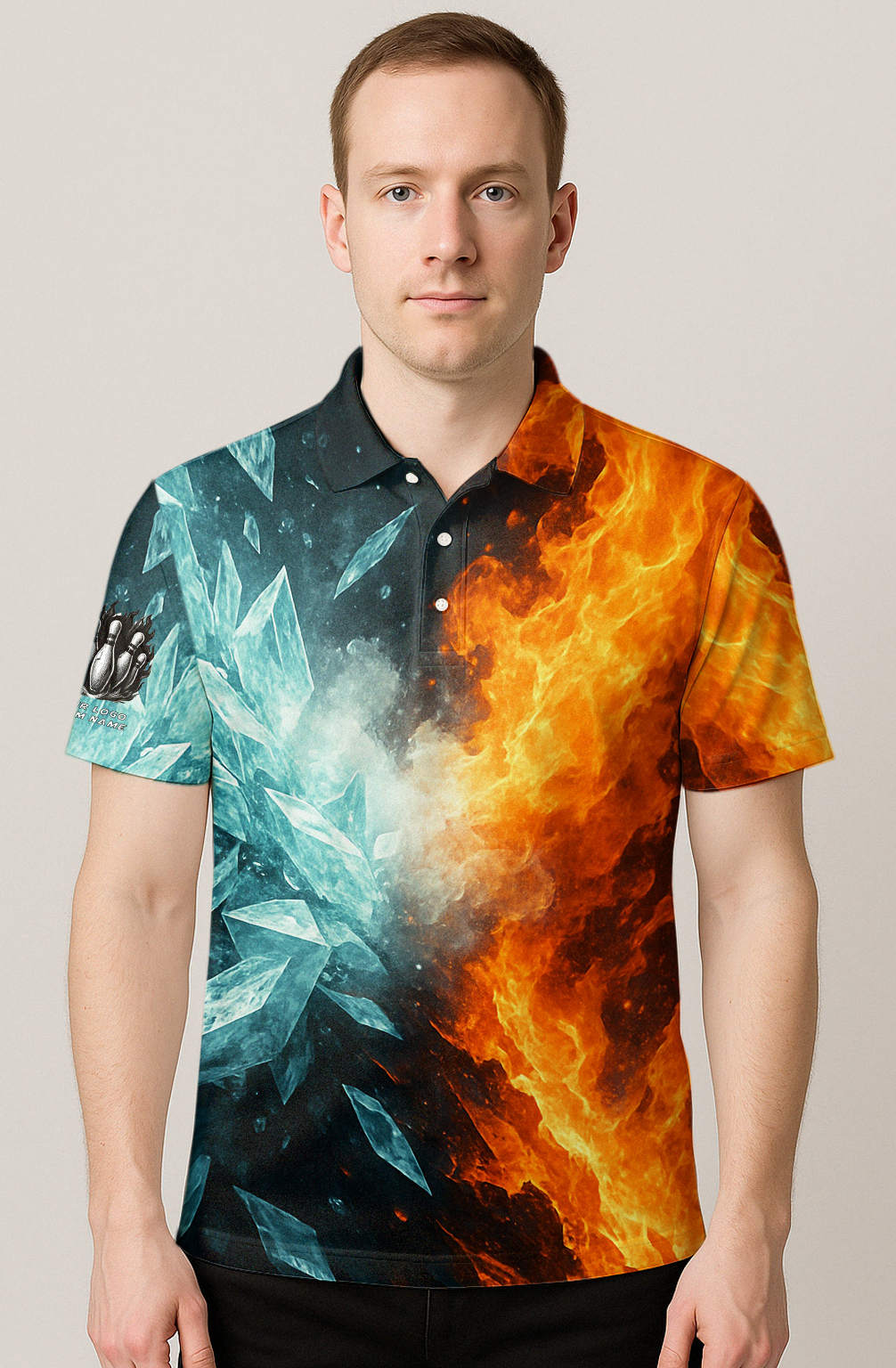 Fiery Ice Elemental Dueling Bowling Jersey