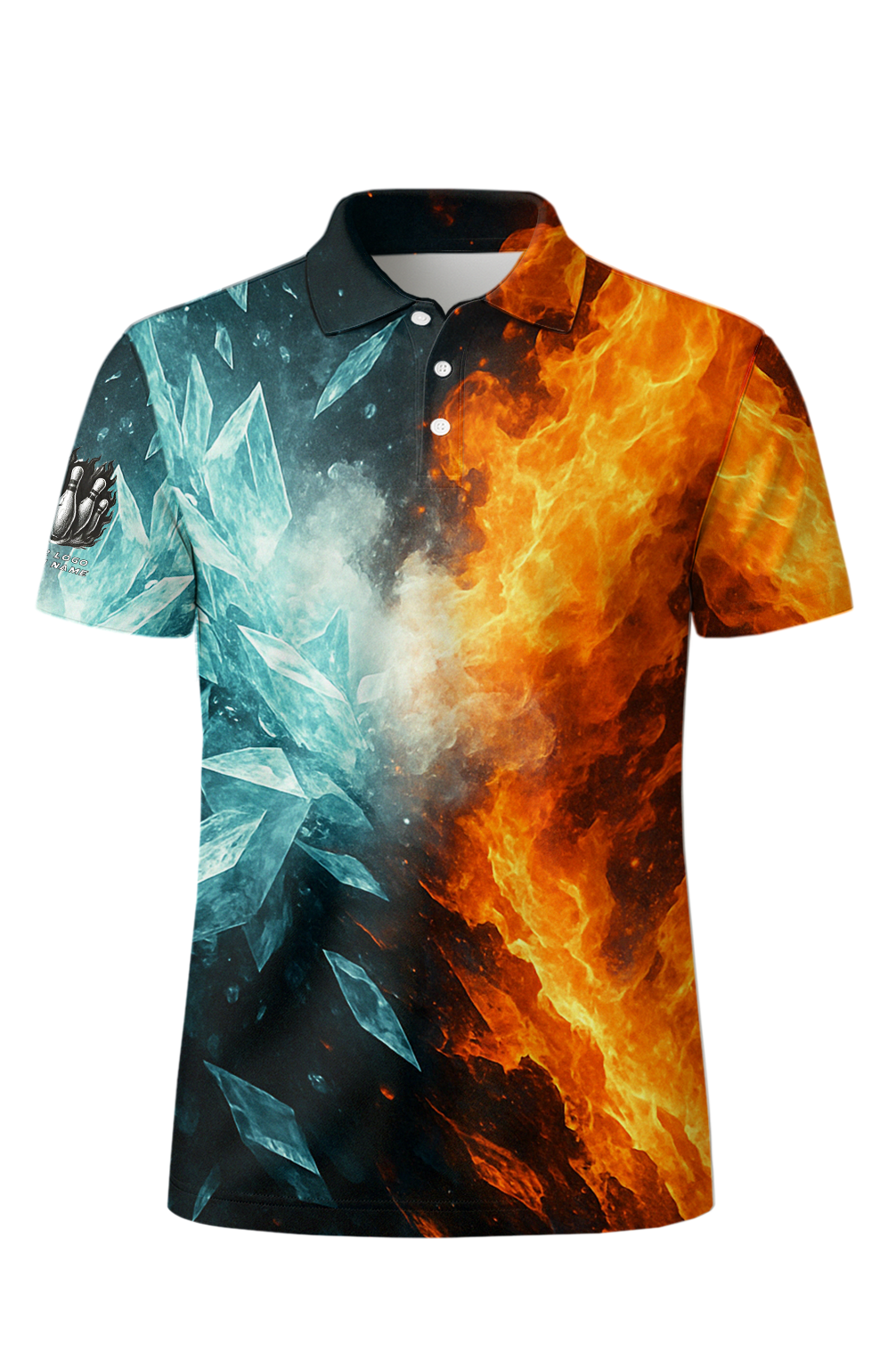 Fiery Ice Elemental Dueling Bowling Jersey