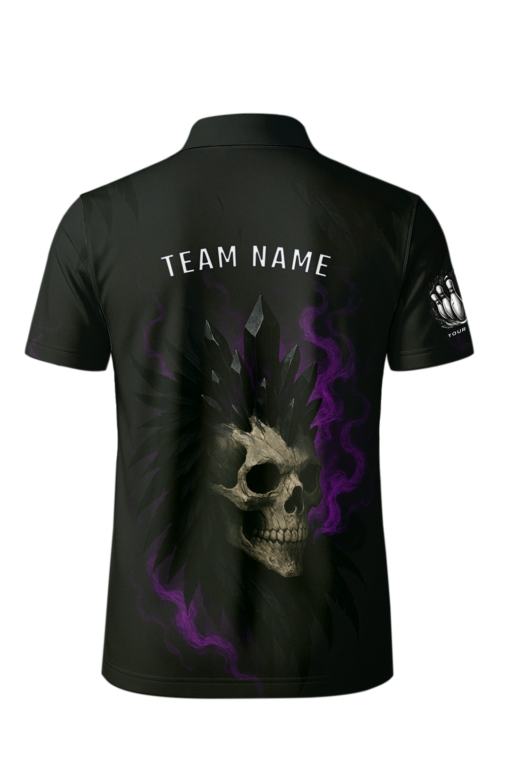 Dark Skull Crown Purple Smoke Bowling Jersey