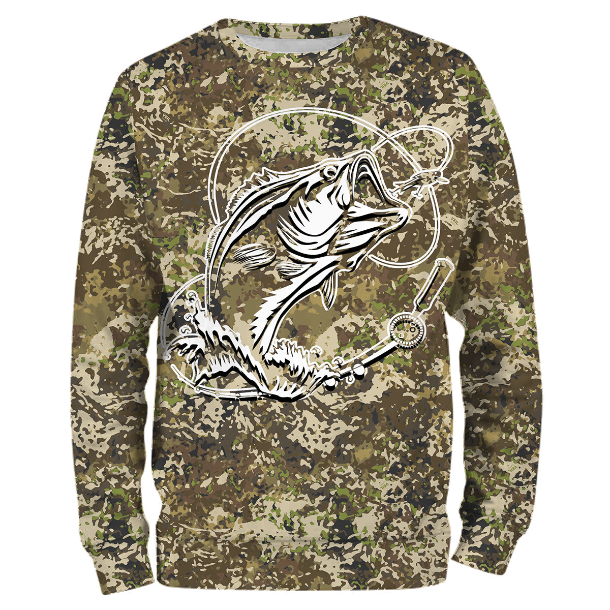 Bass fishing camo all over print personalized gift TATS66