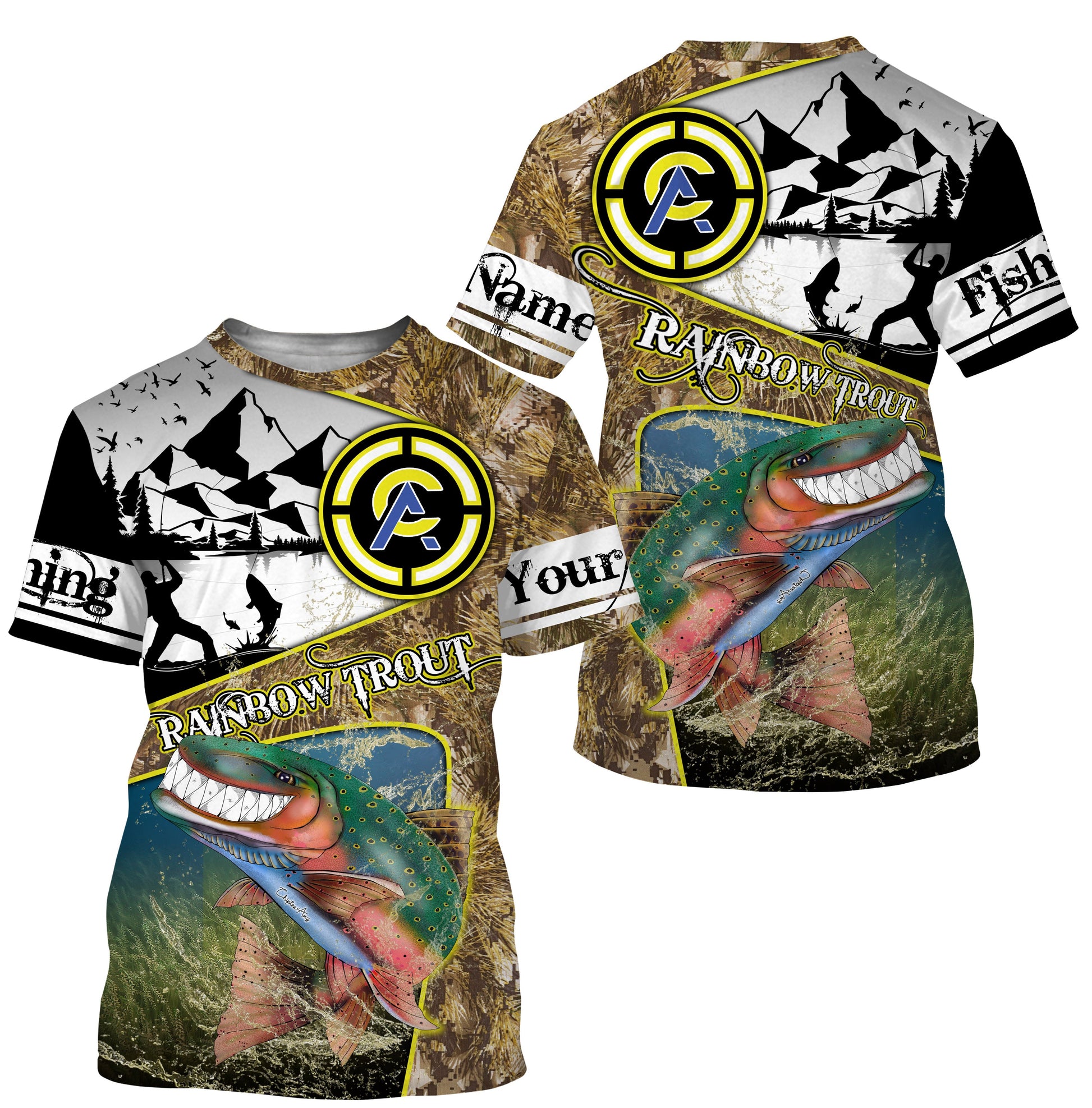 Trout fishing custom name with funny Trout ChipteeAmz's art UV protection AT009