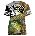 Largemouth Bass fishing camo custom name with funny Bass angry ChipteeAmz's art UV protection AT017