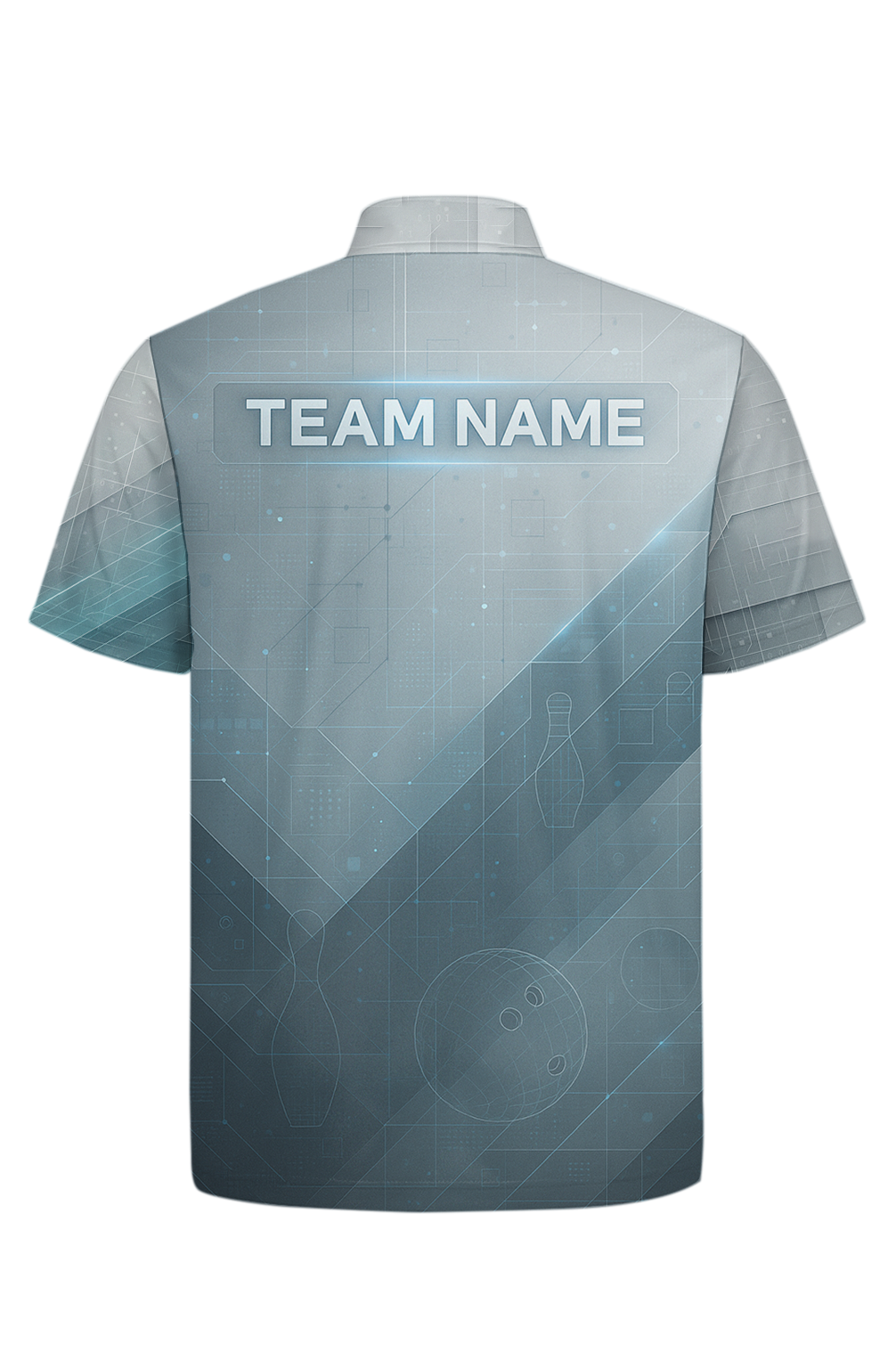 Futuristic Digital Grid Glow Bowling Jersey