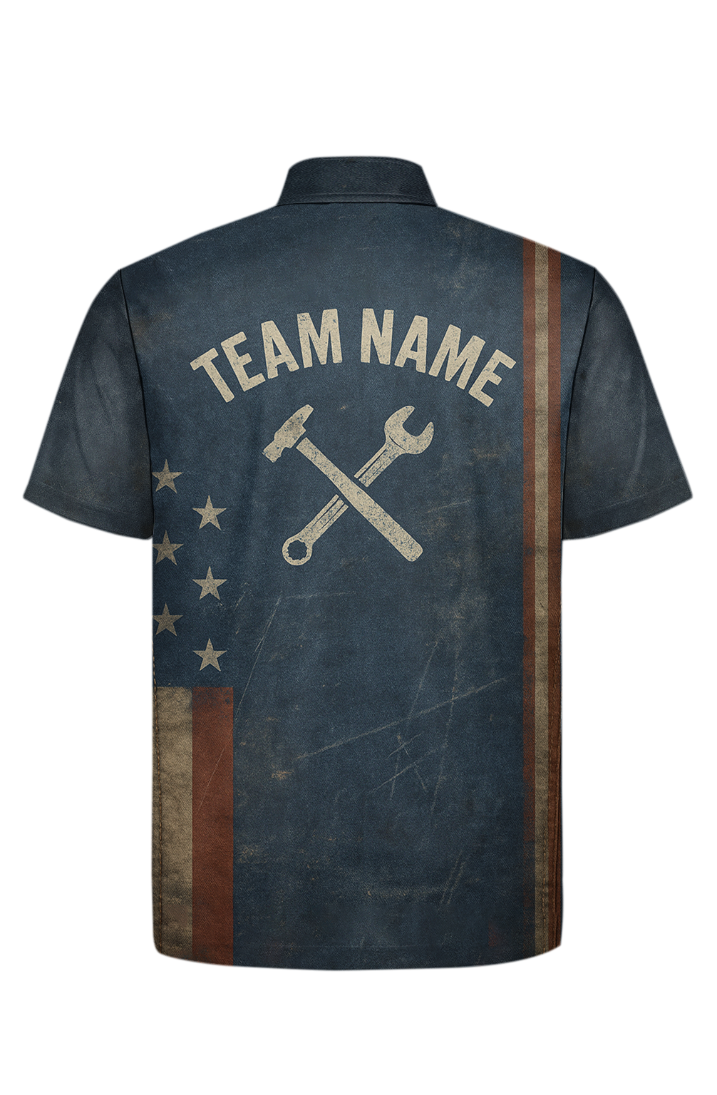 Vintage Industrial Distressed Mechanic Label Bowling Jersey