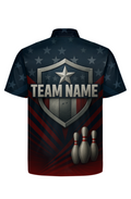 American Flag Shield Emblem Bowling Jersey