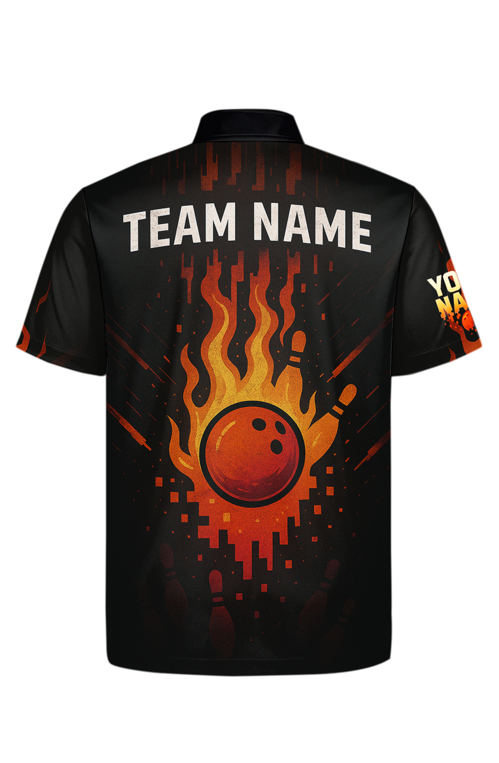 Fiery Flames Pixel Energy Bowling Jersey