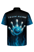 Intense Blue Flame Strike Bowling Jersey