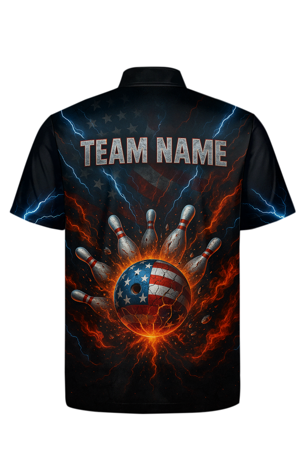 Patriotic Lightning Explosion Strike Bowling Jersey