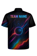 Energetic Neon Vortex Swirl Bowling Jersey
