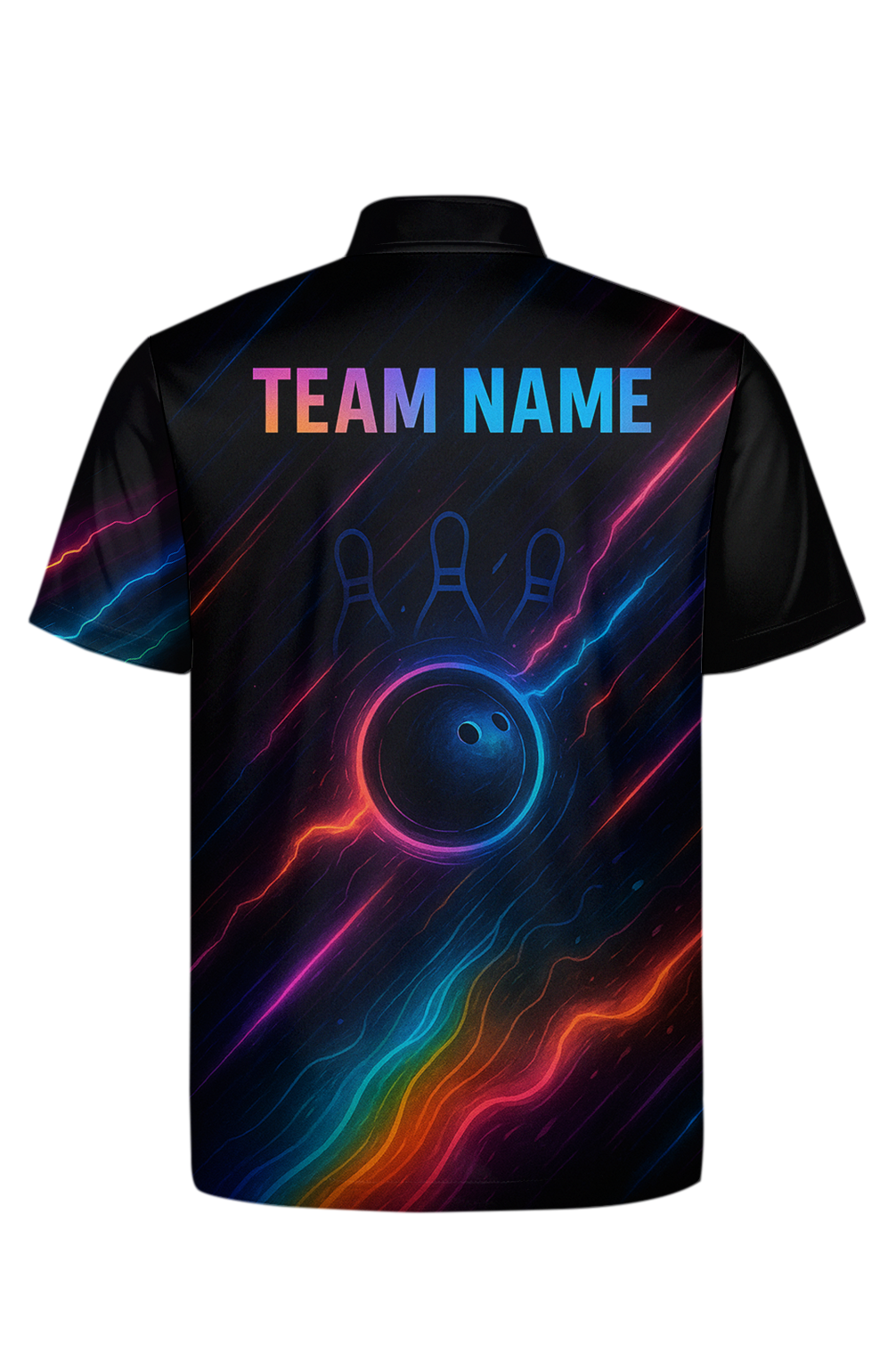 Energetic Neon Vortex Swirl Bowling Jersey