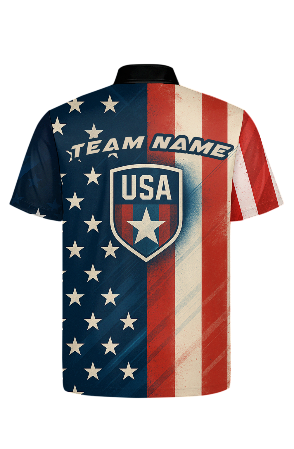 Patriotic Stars Stripes Shield Valor Bowling Jersey