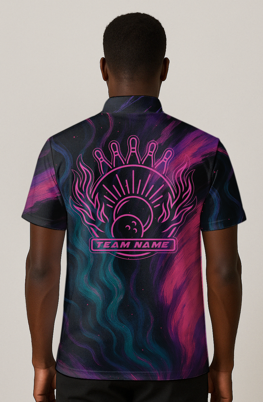 Energetic Purple Swirls Abstract Bowling Jersey