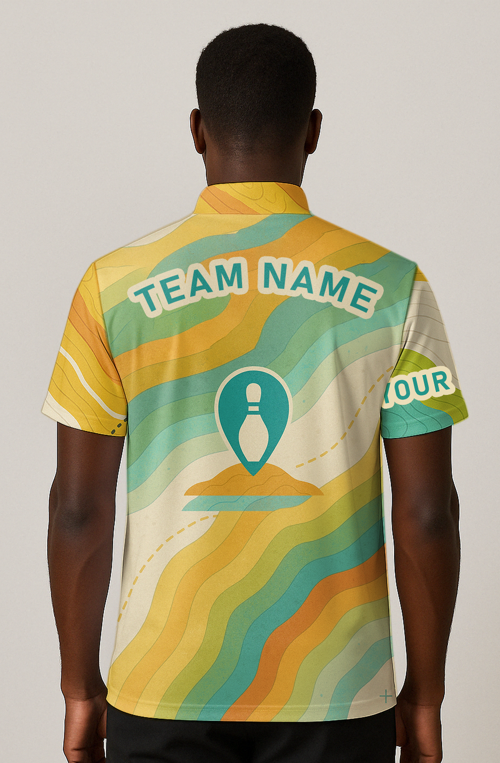Vintage Contour Map Trail Bowling Jersey