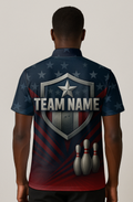 American Flag Shield Emblem Bowling Jersey