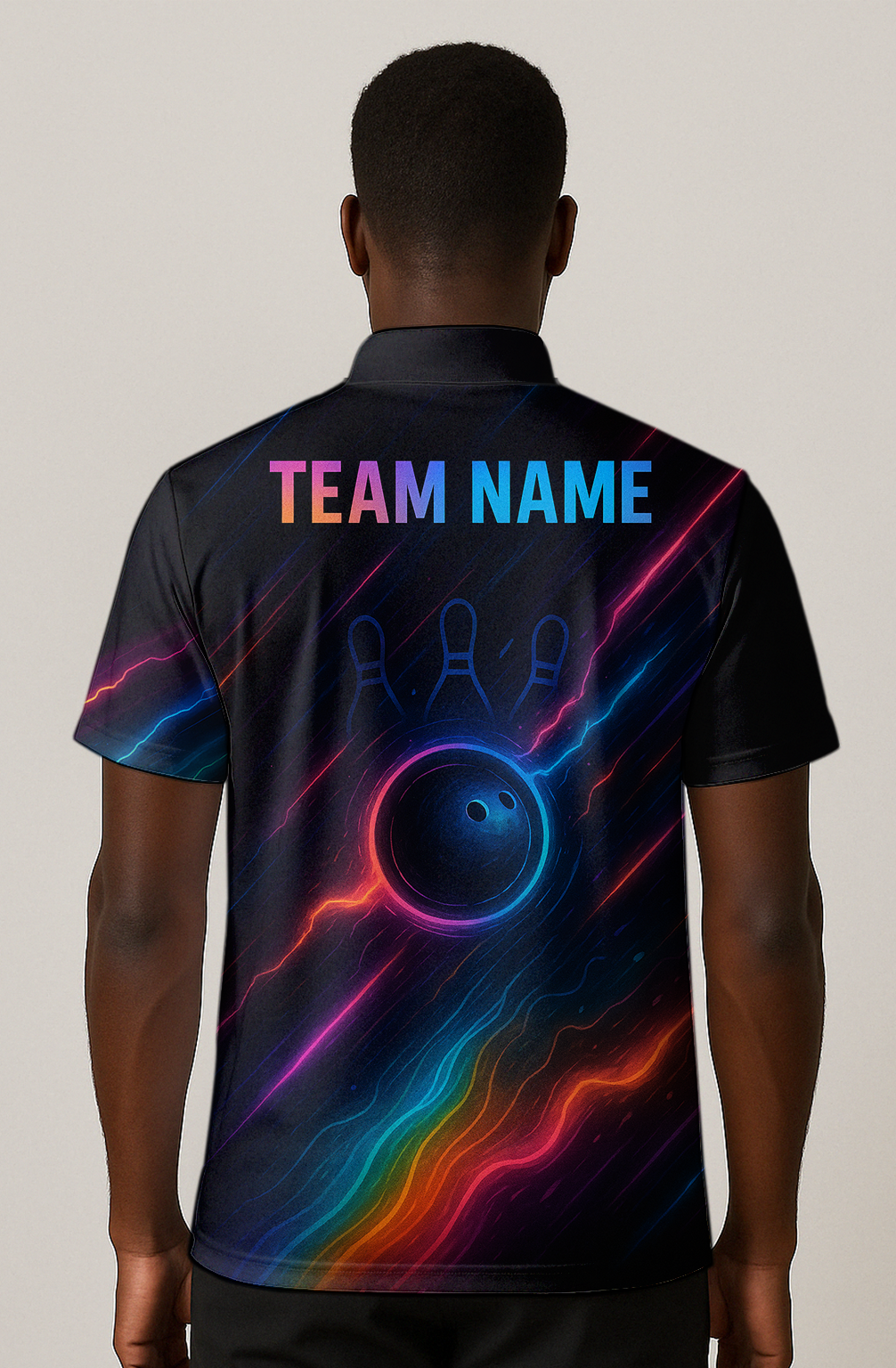 Energetic Neon Vortex Swirl Bowling Jersey