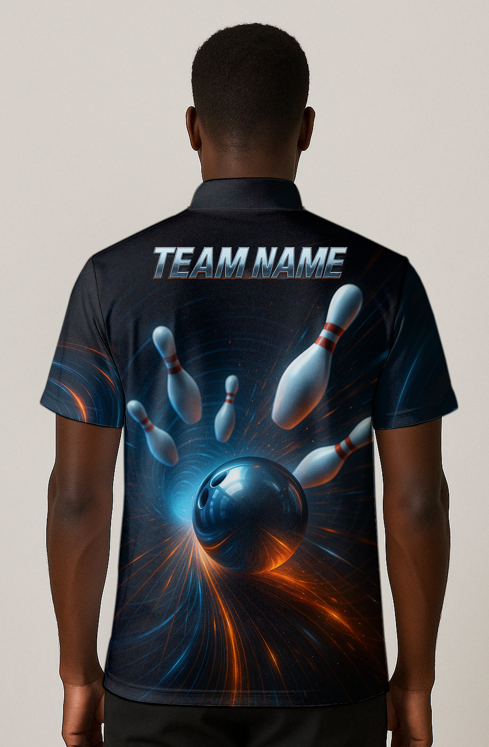 Cosmic Vortex Energy Trails Bowling Jersey