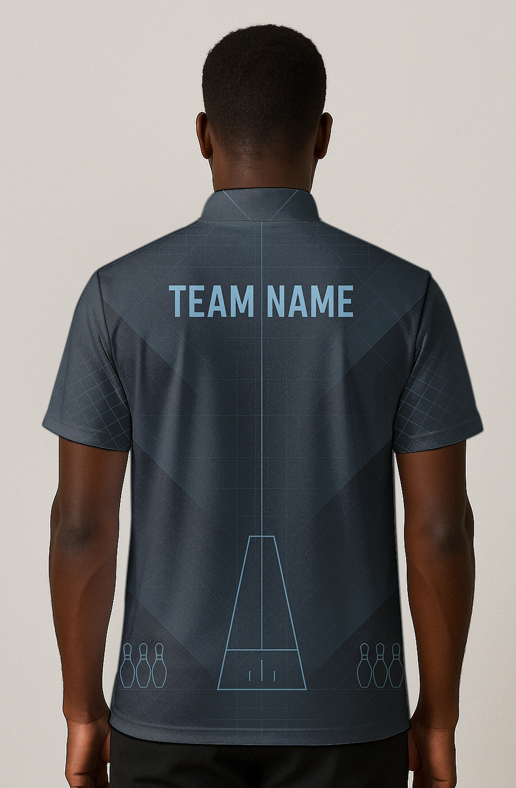 Minimalist Lane Diagram Grid Bowling Jersey