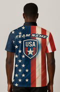 Patriotic Stars Stripes Shield Valor Bowling Jersey