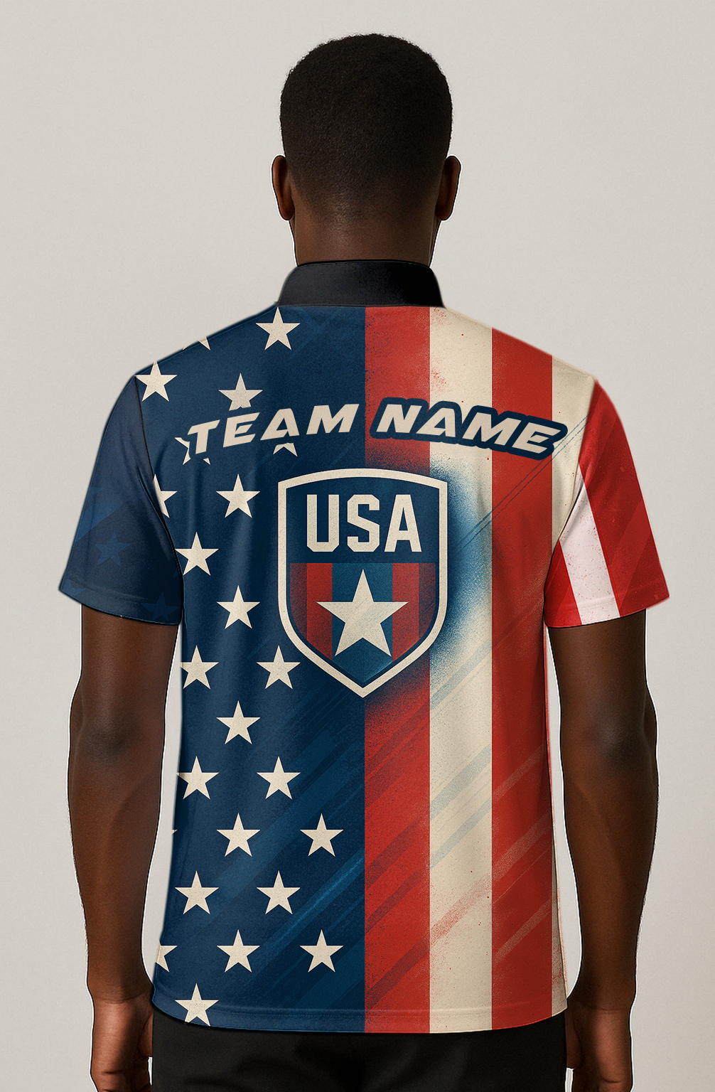 Patriotic Stars Stripes Shield Valor Bowling Jersey