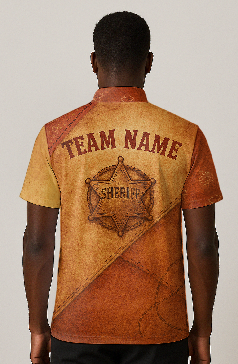 Rustic Vintage Western Sheriff Bowling Jersey
