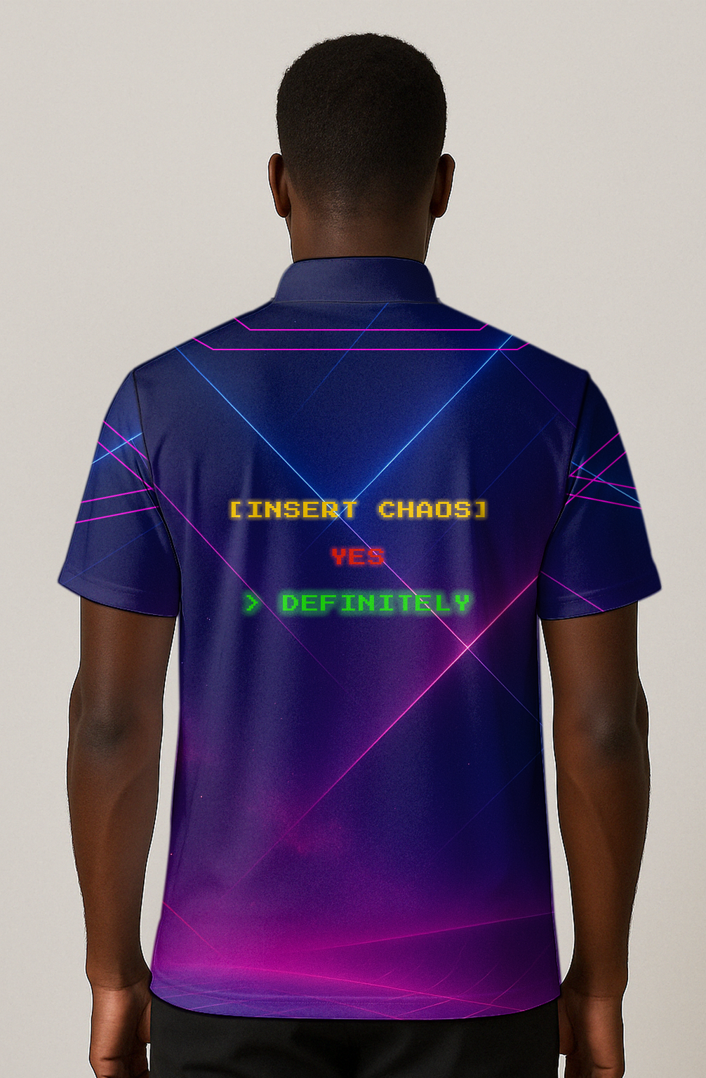 Futuristic Neon Grid Player Bowling Jersey