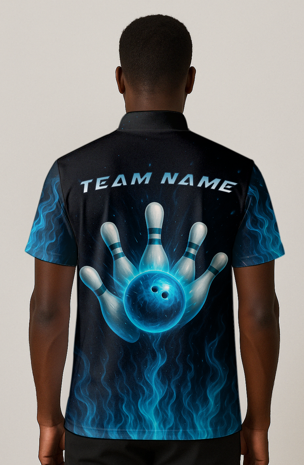 Intense Blue Flame Strike Bowling Jersey