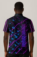 Abstract Neon Lines Splatter Bowling Jersey