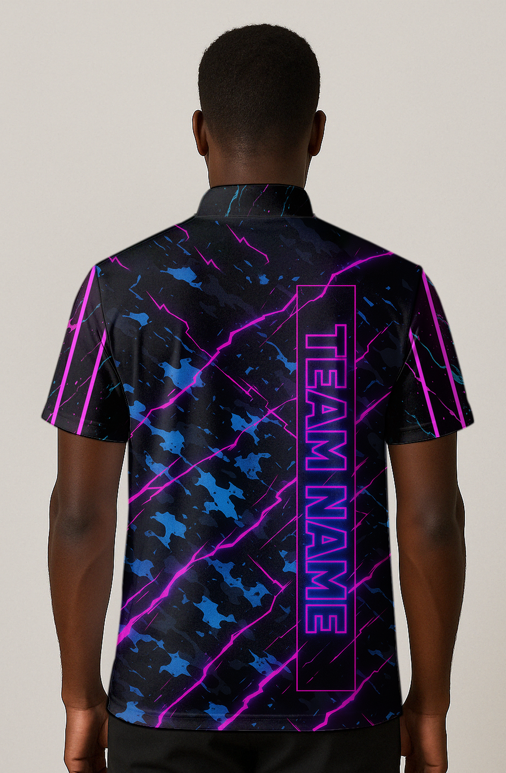 Abstract Neon Lines Splatter Bowling Jersey
