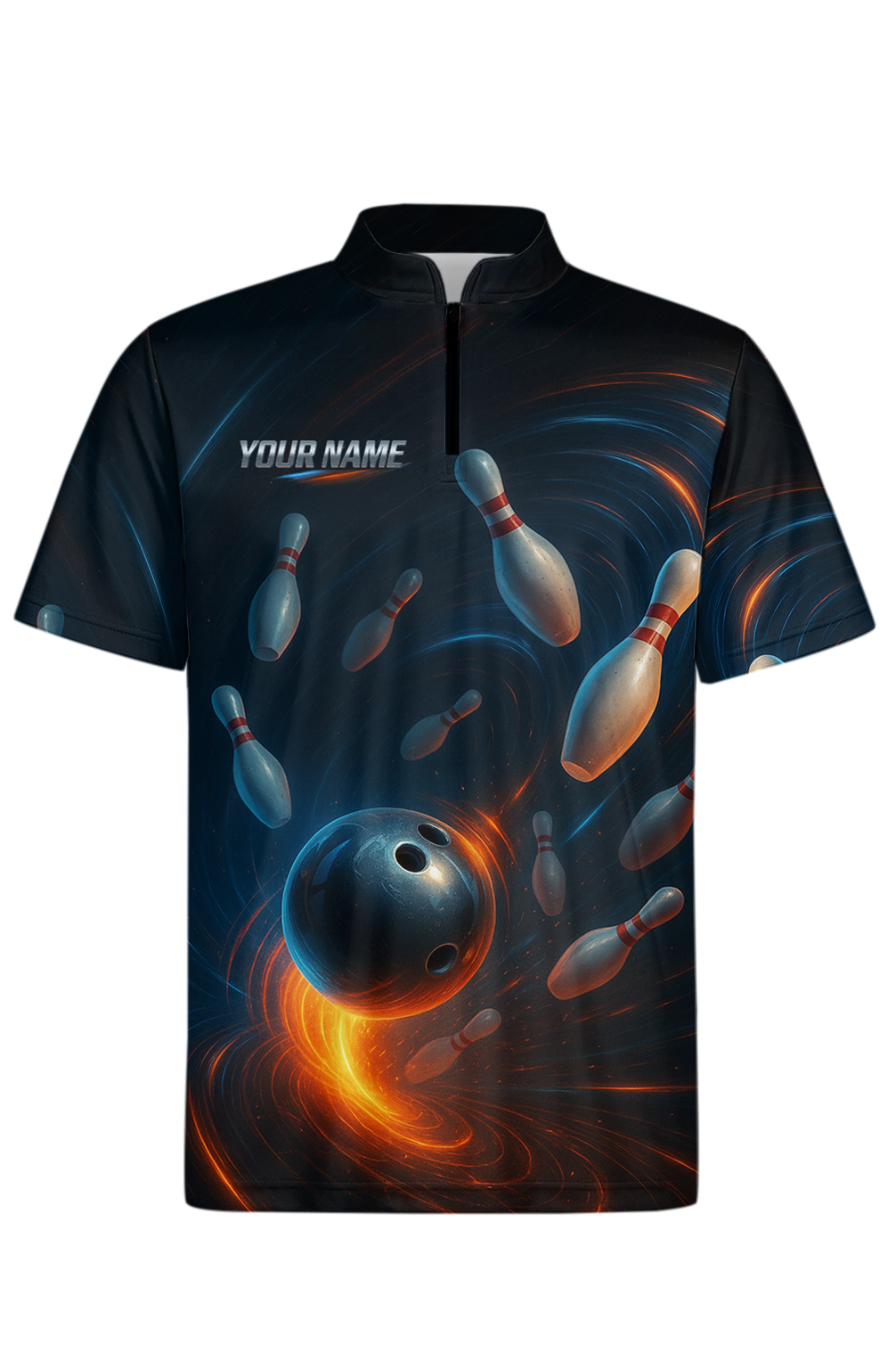 Cosmic Vortex Energy Trails Bowling Jersey