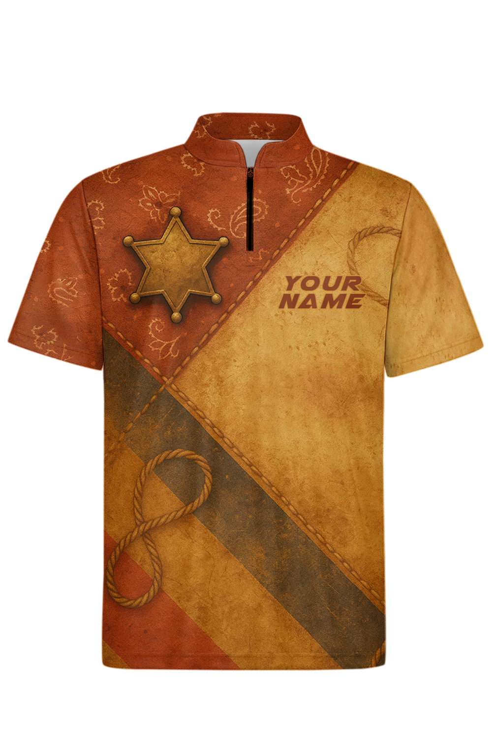 Rustic Vintage Western Sheriff Bowling Jersey